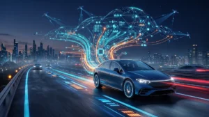 Connected vehicle streaming real-time IoT telematics and cloud data via a smart tracking system in Pakistan.