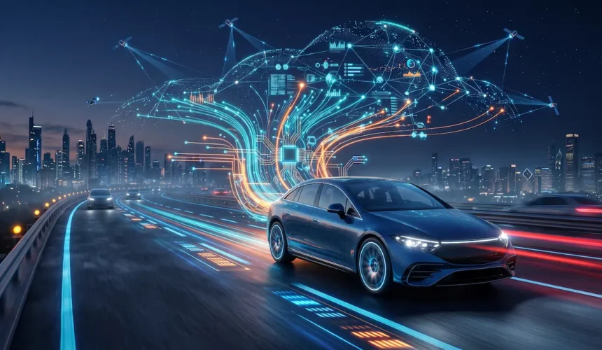 Connected vehicle streaming real-time IoT telematics and cloud data via a smart tracking system in Pakistan.
