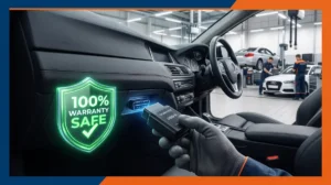 Plugging warranty-safe OBD car tracker into vehicle diagnostic port without cutting wires in Pakistan